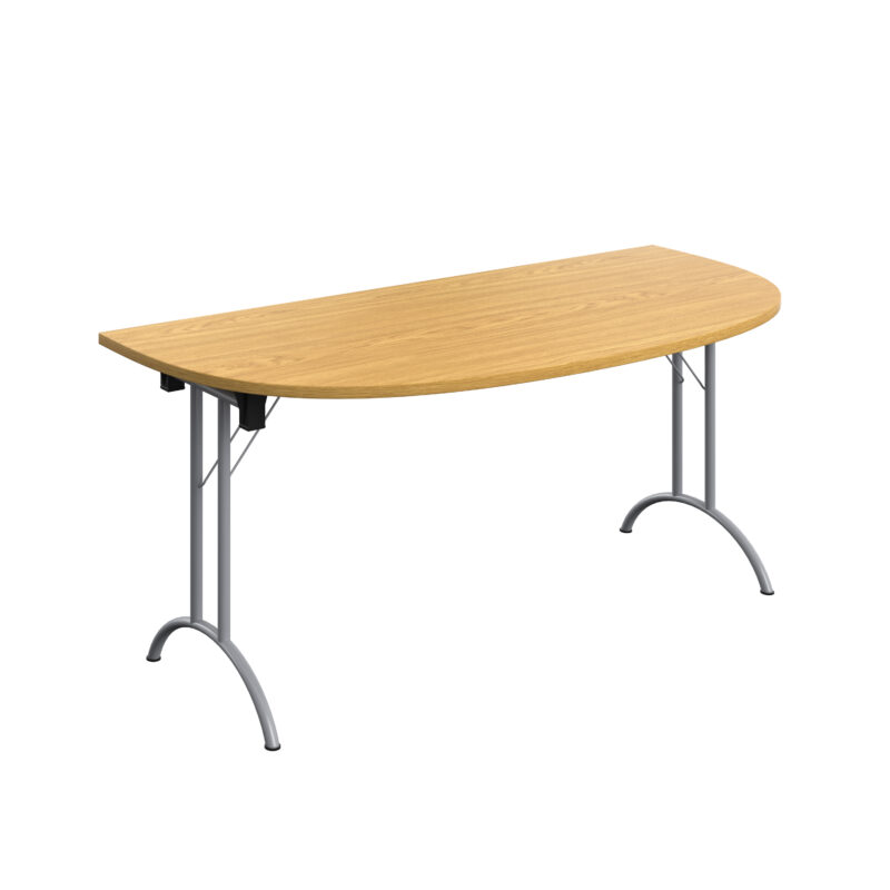 One Union D-End Folding Table | 1600 X 800 | Nova Oak/Silver