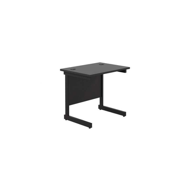 Single Upright Rectangular Desk: 600mm Deep | 800 X 600 | Black/Black