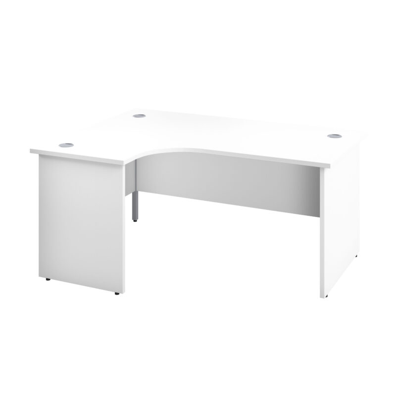 Panel Left Hand Radial Desk | 1800X1200 | White/White