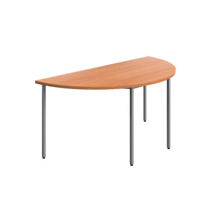 Semicircular Multipurpose Table | 1600 X 800 | Beech/Silver