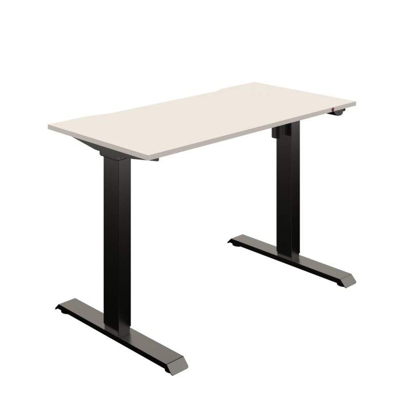 Okoform Heated Single Motor Height Adjustable Desk | 1200X600 | White/Black