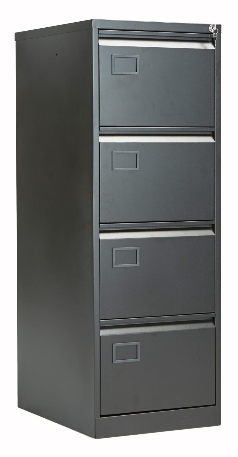 Bisley 4 Drawer Contract Steel Filing Cabinet | Black