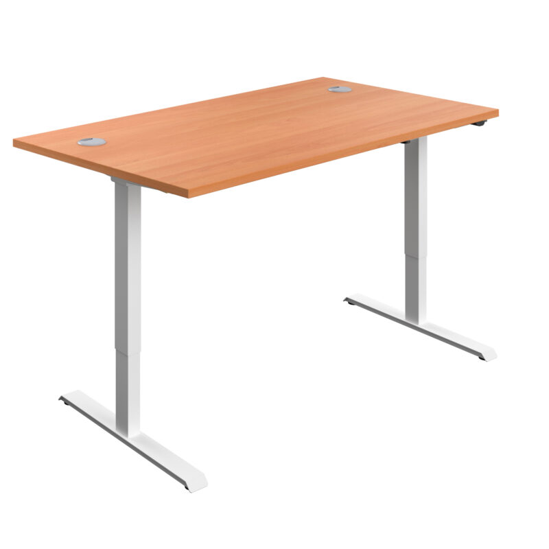 Economy Single Motor Sit Stand Desk | 1200 X 800 | Beech/White