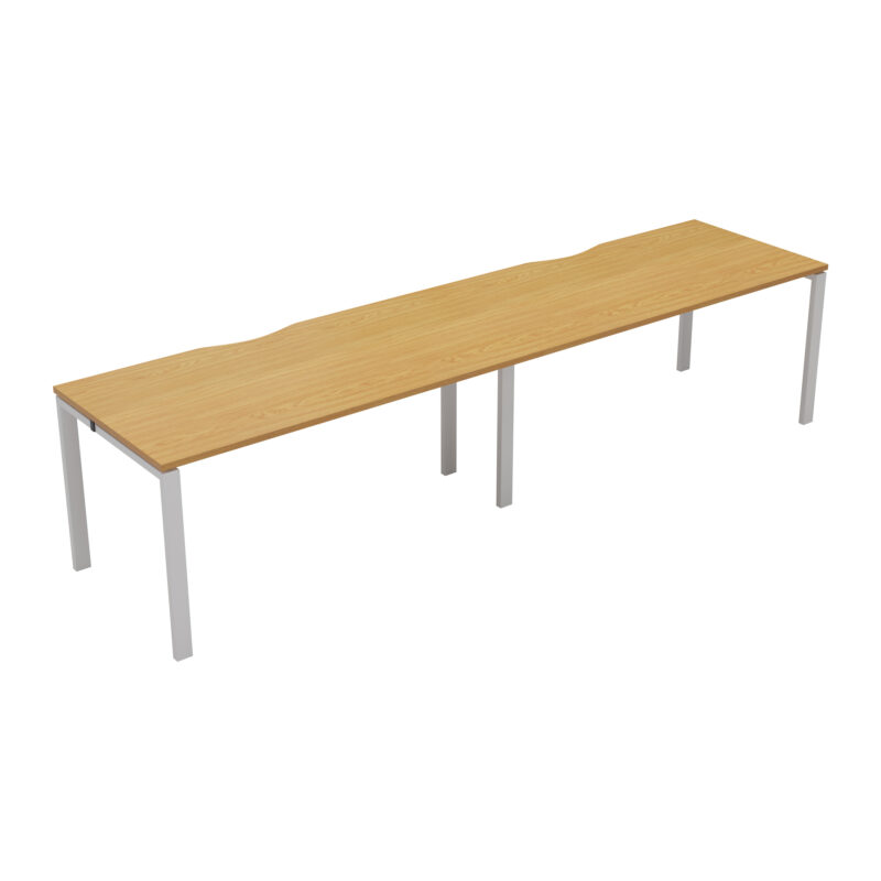 CB Single Bench with Cut Out: 2 Person | 1200 X 800 | Nova Oak/White