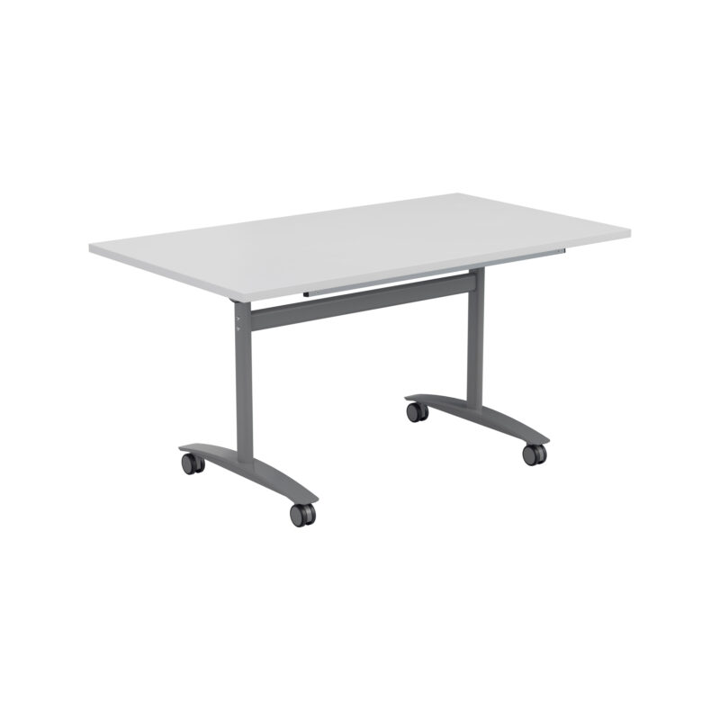 One Rectangular Tilting Table | 1600 X 700 | White/Silver