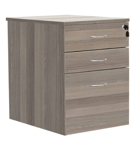 High Mobile Pedestal 3 Drawer | Grey Oak