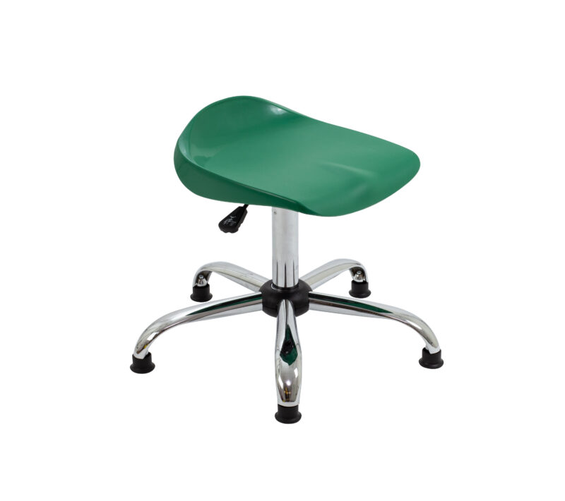 Titan Swivel Senior Stool with Chrome Base and Glides | Size 5-6 | Green/Chrome