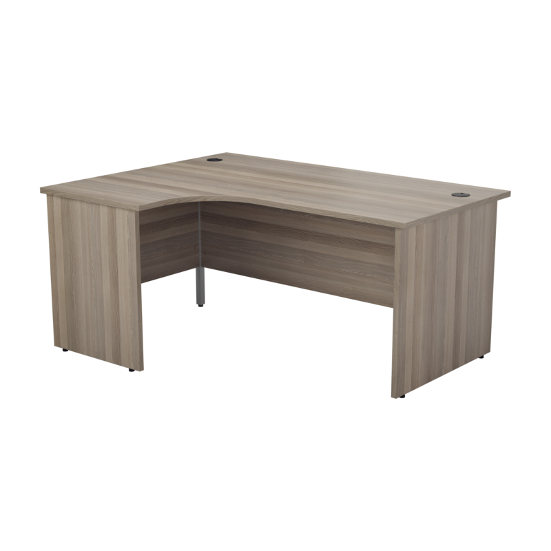 Panel Left Hand Radial Desk | 1600X1200 | Grey Oak/Grey Oak