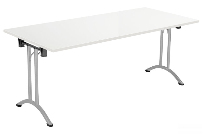 One Union Rectangular Folding Table | 1600 X 800 | White/Silver