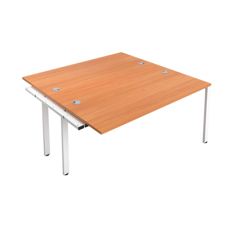 CB Bench Extension with Cable Ports: 2 Person | 1400 X 800 | Beech/White