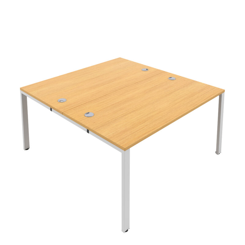 CB Bench with Cable Ports: 2 Person | 1600 X 800 | Nova Oak/White