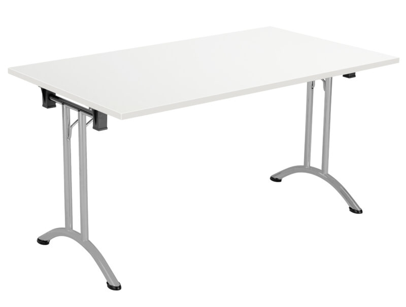 One Union Rectangular Folding Table | 1400 X 800 | White/Silver