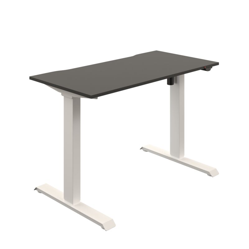 Okoform Heated Single Motor Height Adjustable Desk | 1200X600 | Black/White