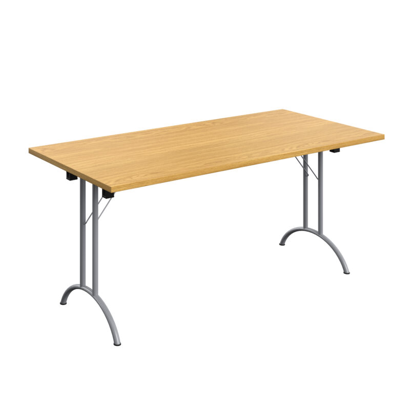 One Union Rectangular Folding Table | 1600 X 800 | Nova Oak/Silver