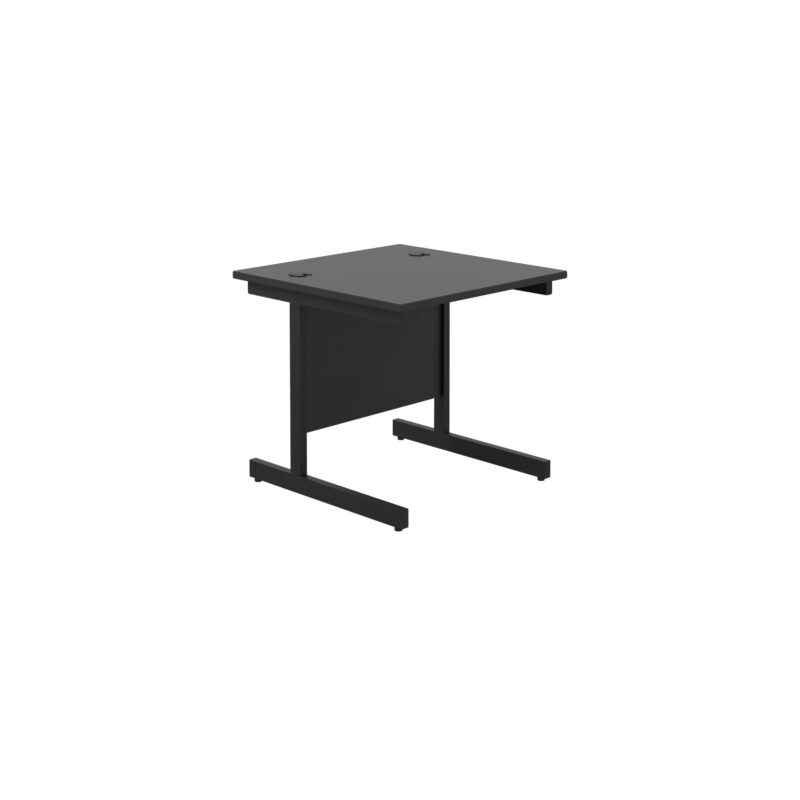 Single Upright Rectangular Desk: 800mm Deep | 800 X 800 | Black/Black