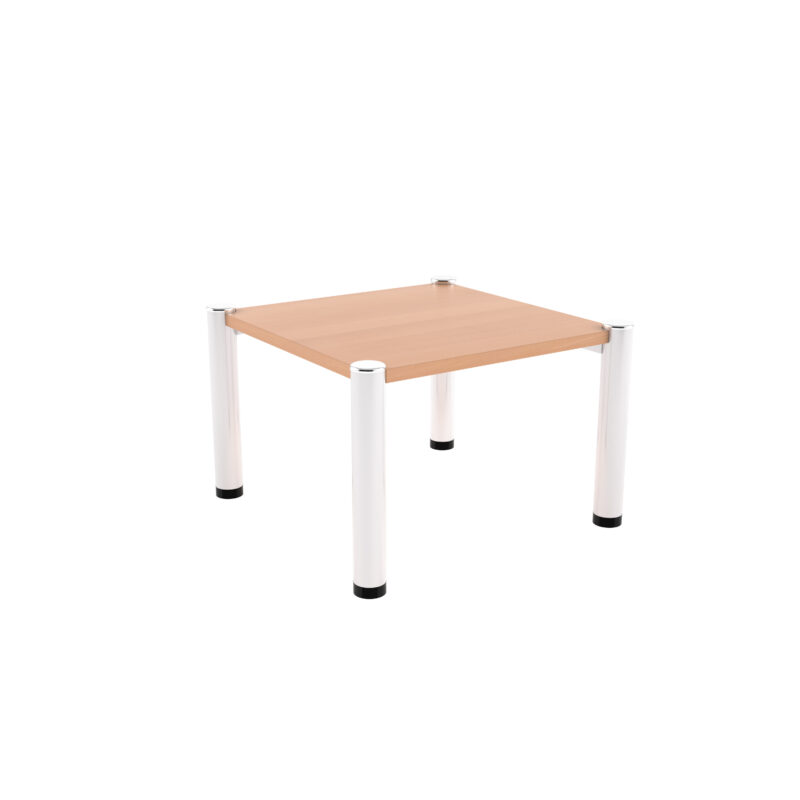 Reception Square Coffee Table | Beech/Silver