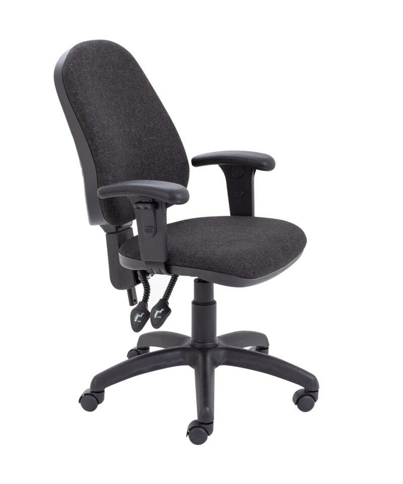 Calypso 2 High Back Operator Chair with Adjustable Arms | Charcoal