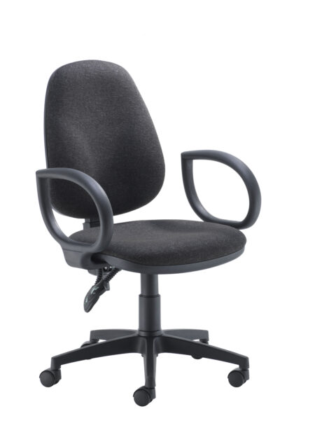 Concept High-Back Chair With Fixed Arms | Charcoal