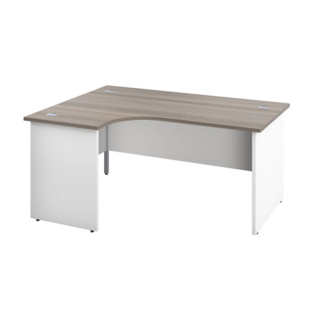 Panel Left Hand Radial Desk | 1800X1200 | Grey Oak/White