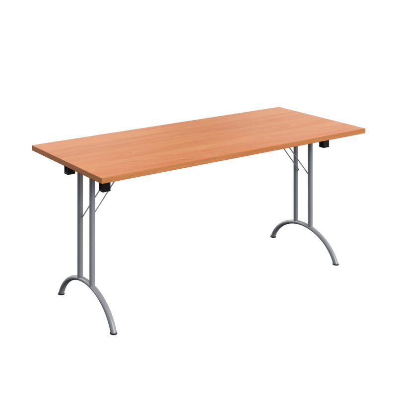 One Union Rectangular Folding Table | 1600 X 700 | Nova Oak/Silver