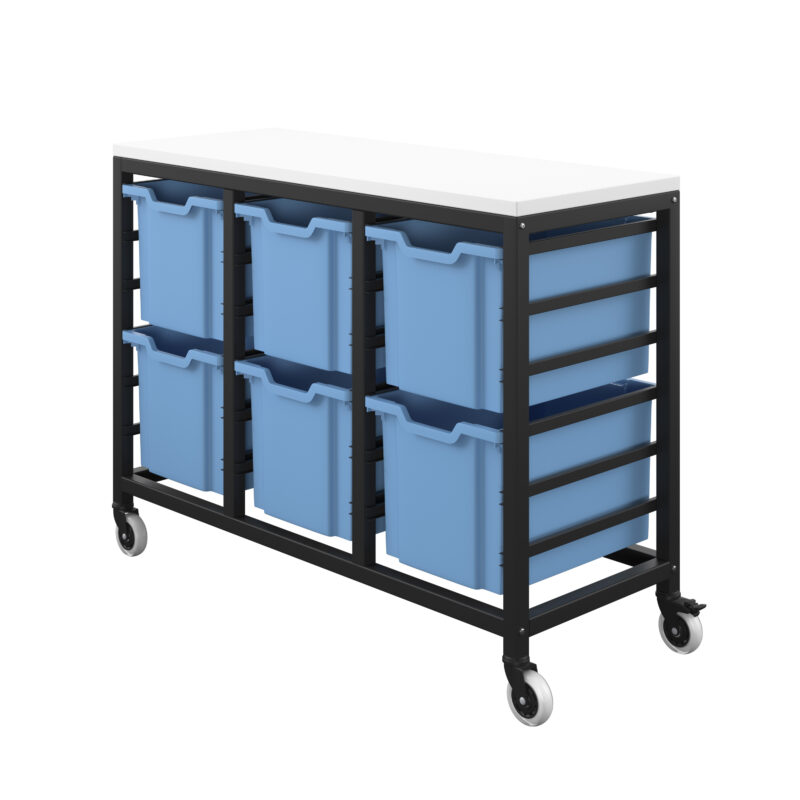 Titan Storage Unit with Tray Drawers | 6 Extra Deep Drawers (F25) | Blue/Black