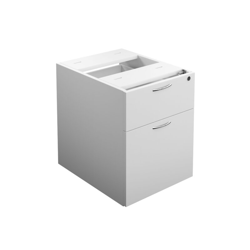 Essentials Fixed Pedestal 2 Drawers | 655 Deep | White