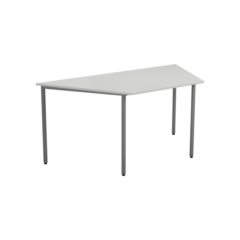 Trapezoidal Multi-purpose Table | 1600 X 800 | White/Silver