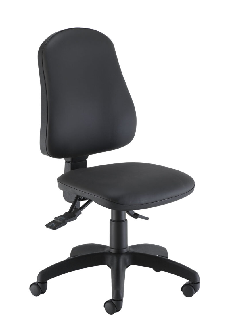 Calypso Ergo 2 Lever Office Chair With Lumbar Pump | Black PU