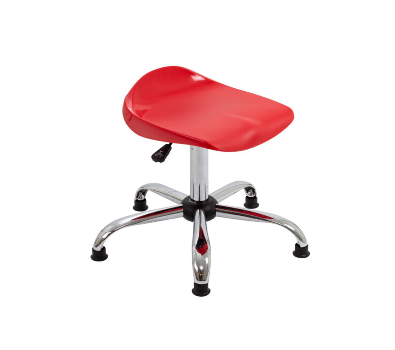 Titan Swivel Senior Stool with Chrome Base and Glides | Size 5-6 | Red/Chrome