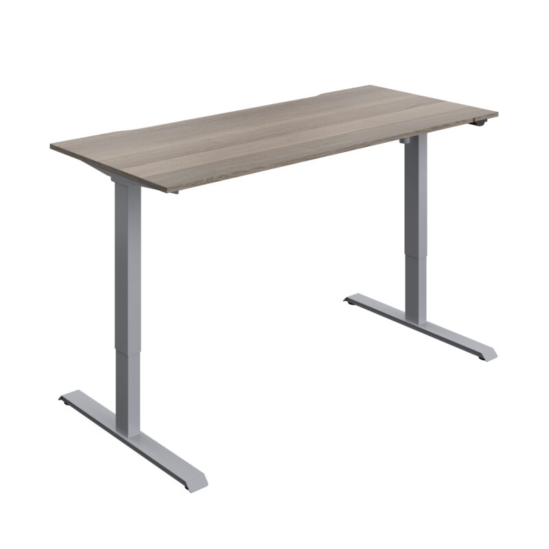 Okoform Heated Dual Motor Height Adjustable Desk | 1800X800 | Grey Oak/Silver