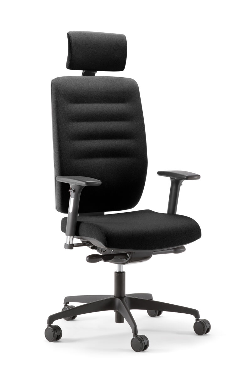 Bengal High Back Heavy Duty Chair With Headrest | Black/Black