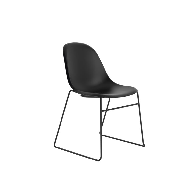 Lizzie Skid Chair | Black