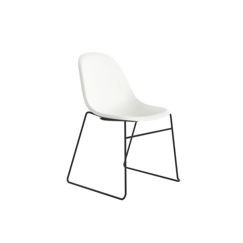 Lizzie Skid Chair | White