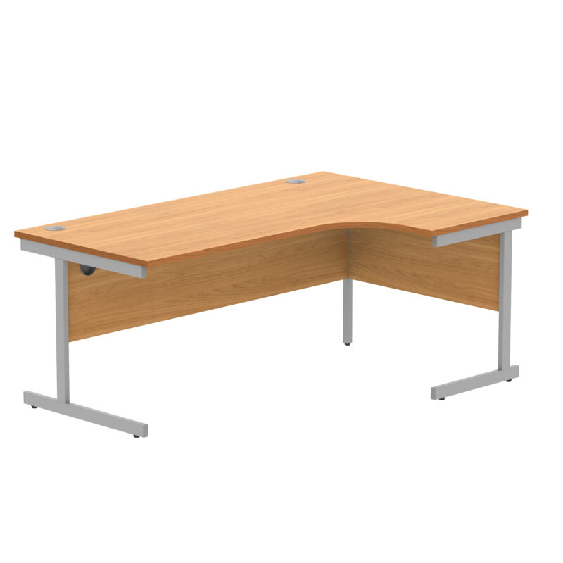 Office Right Hand Corner Desk With Steel Single Upright Cantilever Frame | 1800X1200 | Beech/Silver