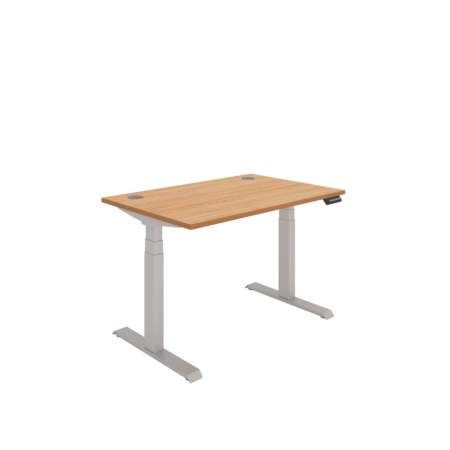 Office Rectangular Dual Motor Sit Stand Desk  | 1200X800 | Beech/Silver