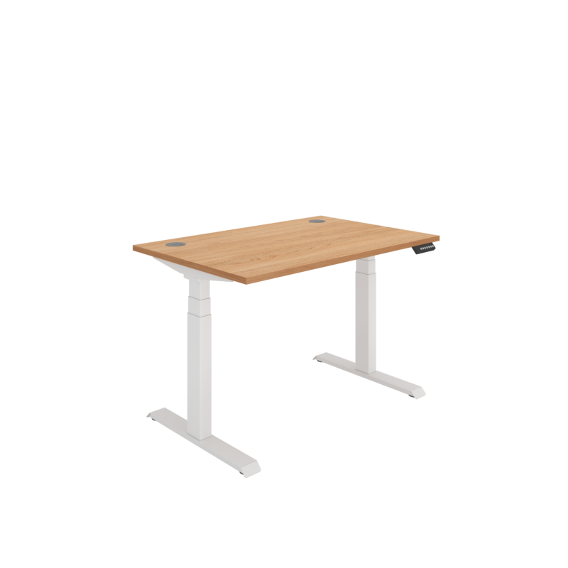 Office Rectangular Dual Motor Sit Stand Desk  | 1200X800 | Beech/White