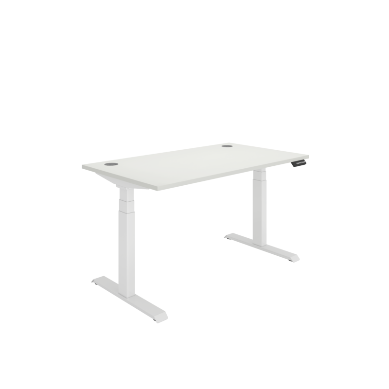 Office Rectangular Dual Motor Sit Stand Desk  | 1400X800 | White/White