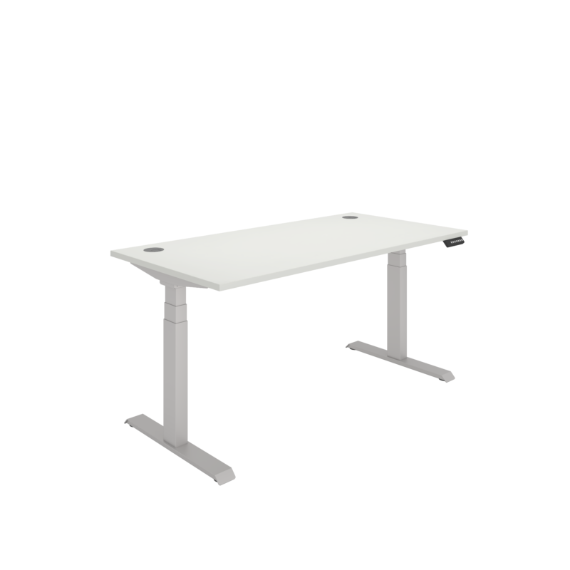 Office Rectangular Dual Motor Sit Stand Desk  | 1600X800 | White/Silver