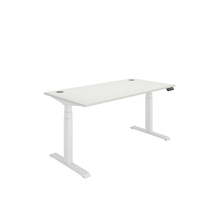 Office Rectangular Dual Motor Sit Stand Desk  | 1600X800 | White/White