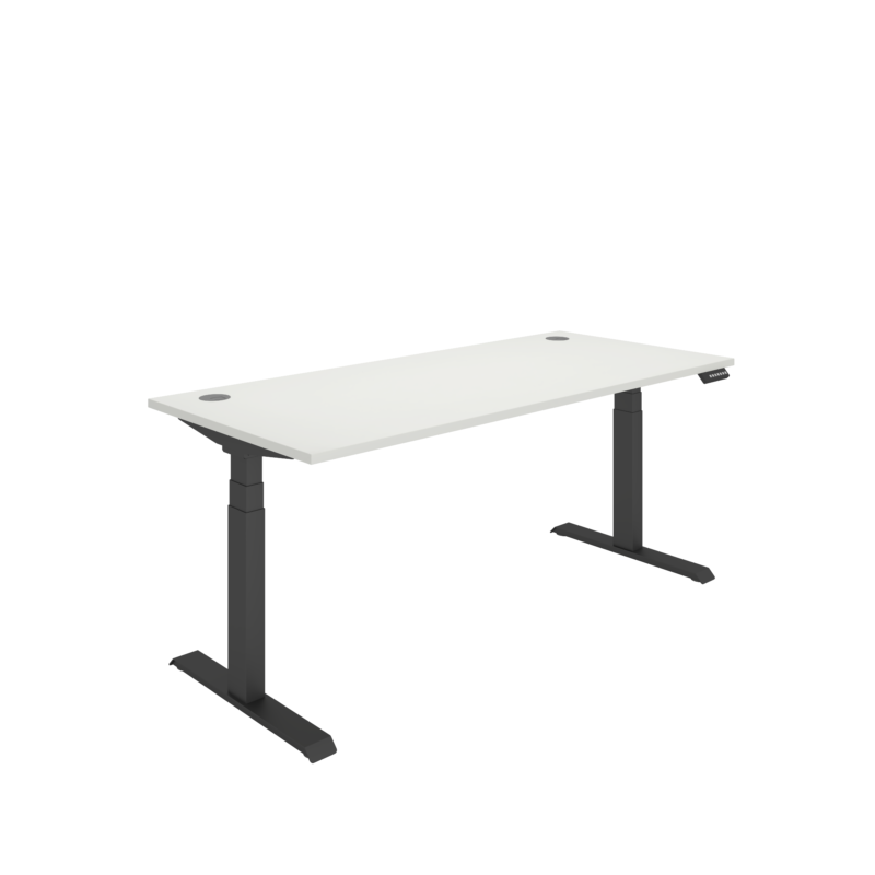 Office Rectangular Dual Motor Sit Stand Desk  | 1800X800 | White/Black