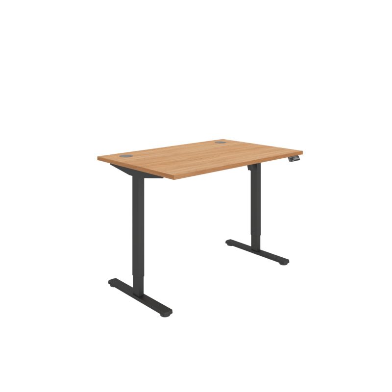 Office Rectangular Single Motor Sit Stand Desk  | 1200X800 | Beech/Black