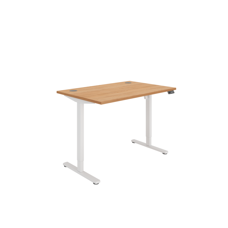 Office Rectangular Single Motor Sit Stand Desk  | 1200X800 | Beech/White