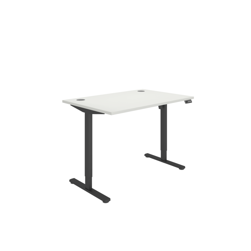 Office Rectangular Single Motor Sit Stand Desk  | 1200X800 | White/Black