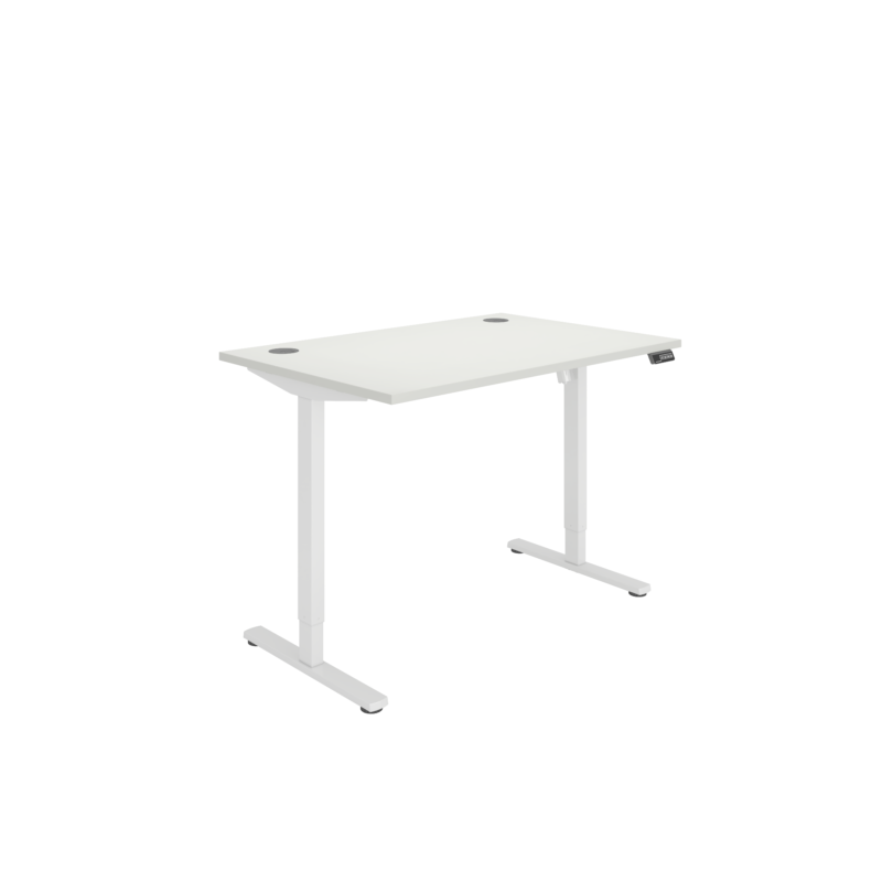 Office Rectangular Single Motor Sit Stand Desk  | 1200X800 | White/White