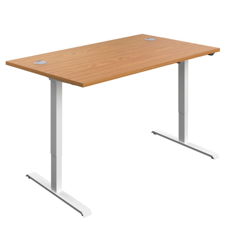 Economy Single Motor Sit Stand Desk | 1400 X 800 | Nova Oak/White