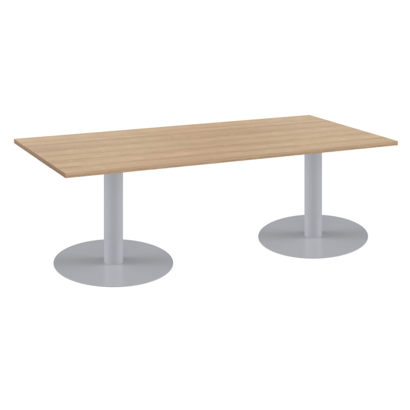 One Contract Rectangular Meeting Table | 1800 x 800 | Nova Oak/Silver