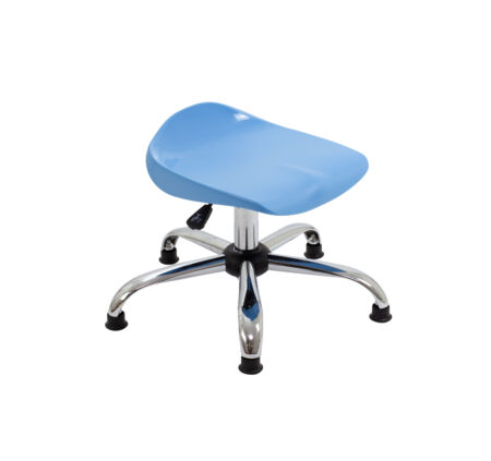 Titan Swivel Junior Stool with Chrome Base and Glides | Size 5-6 | Sky Blue/Chrome