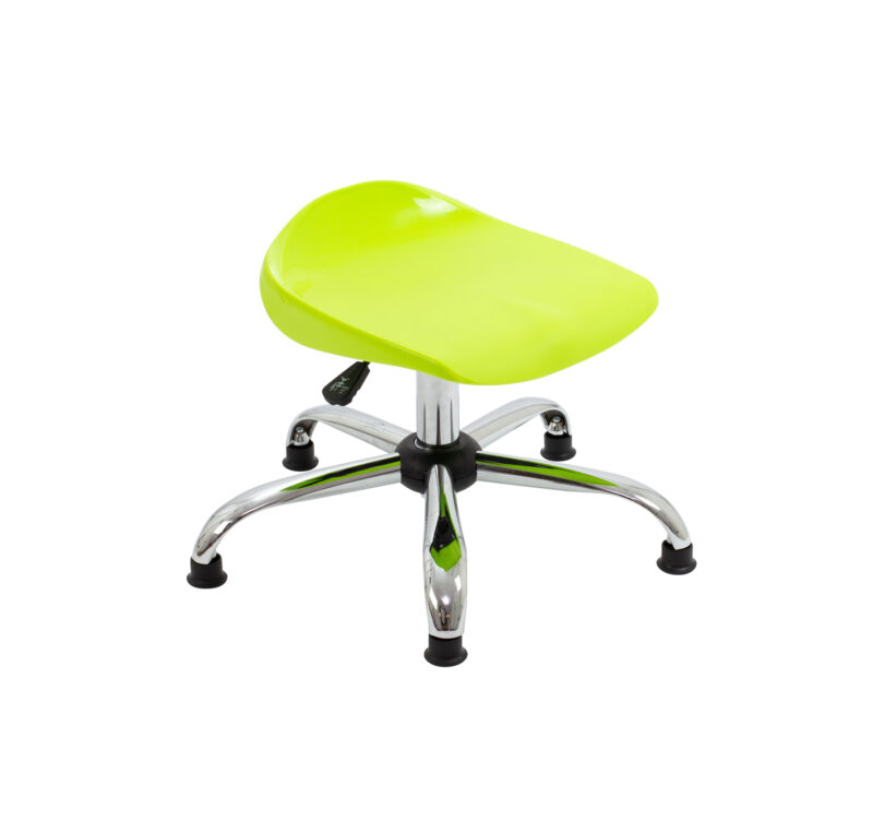 Titan Swivel Junior Stool with Chrome Base and Glides | Size 5-6 | Lime/Chrome