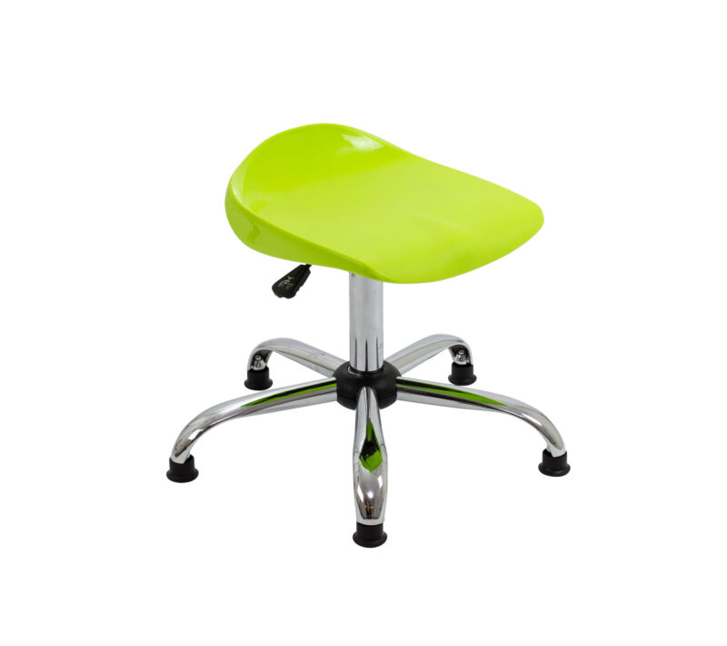 Titan Swivel Senior Stool with Chrome Base and Glides | Size 5-6 | Lime/Chrome