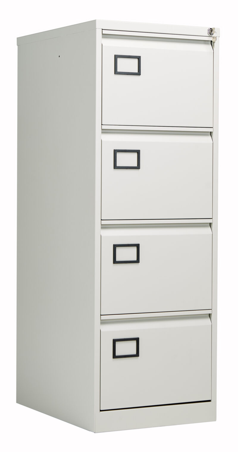 Bisley 4 Drawer Contract Steel Filing Cabinet | Goose Grey